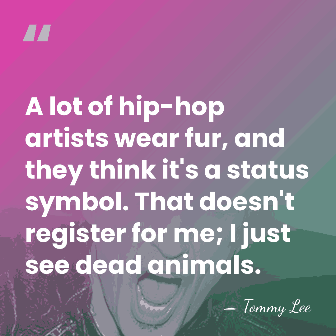 A lot of hip-hop artists wear fur, and they think it's a&hellip; - Tommy Lee