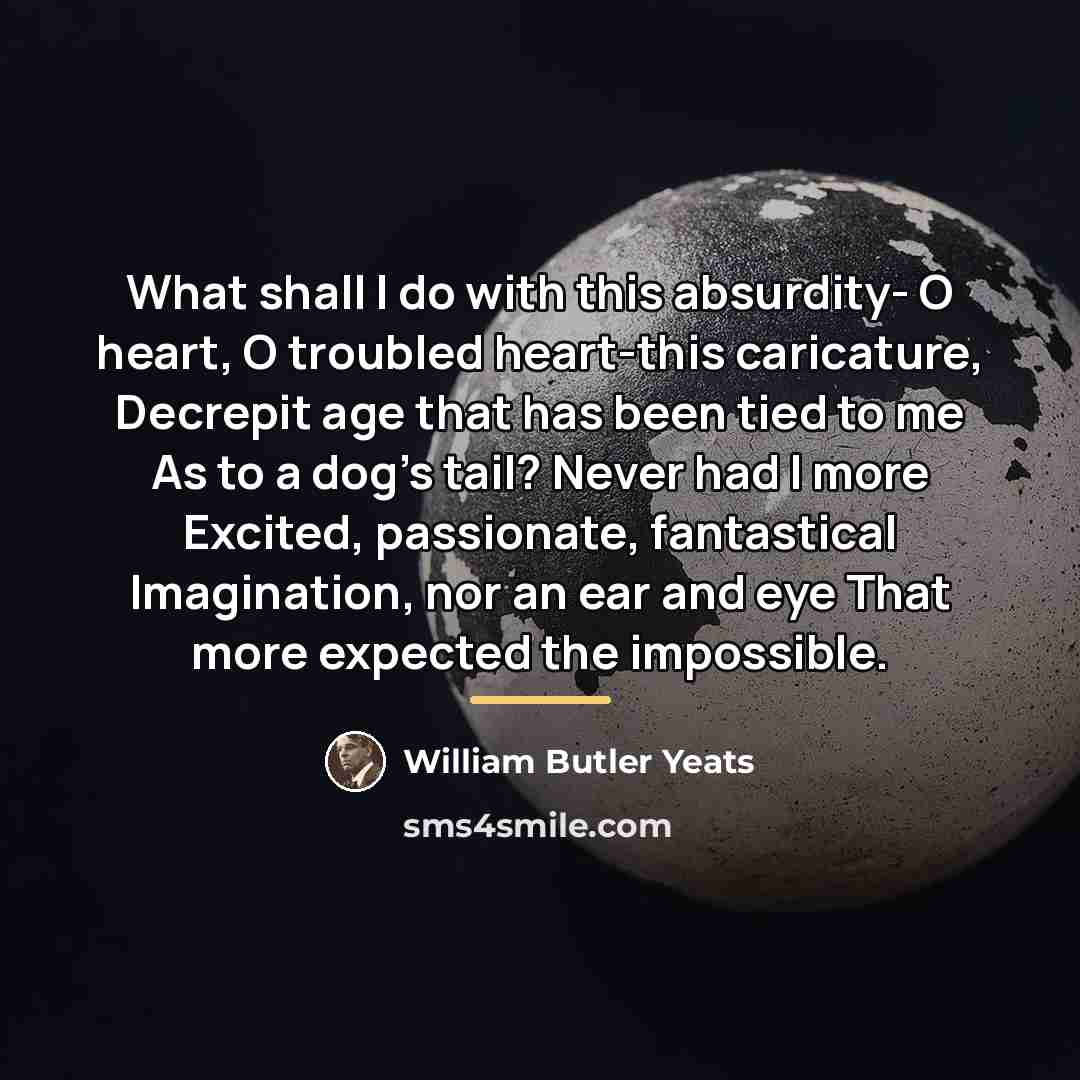 “What shall I do with this absurdity- O heart, O…” quote by William Butler Yeats