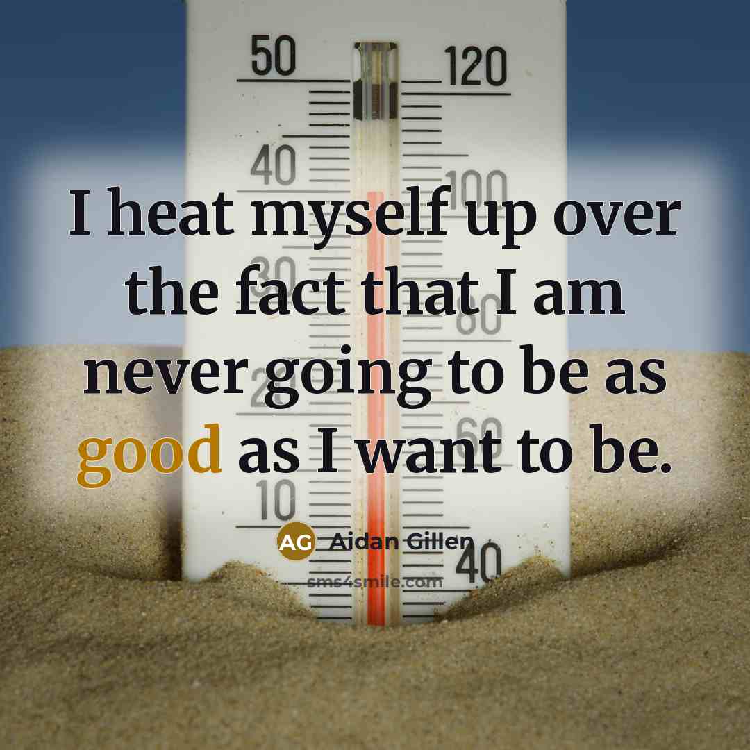“I heat myself up over the fact that I am…” quote by Aidan Gillen