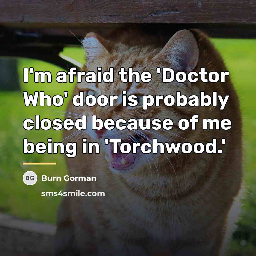 “I'm afraid the 'Doctor Who' door is probably closed because…” quote by Burn Gorman