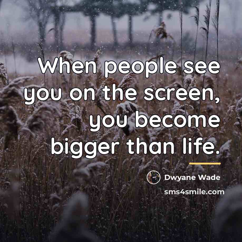 “When people see you on the screen, you become bigger…” quote by Dwyane Wade