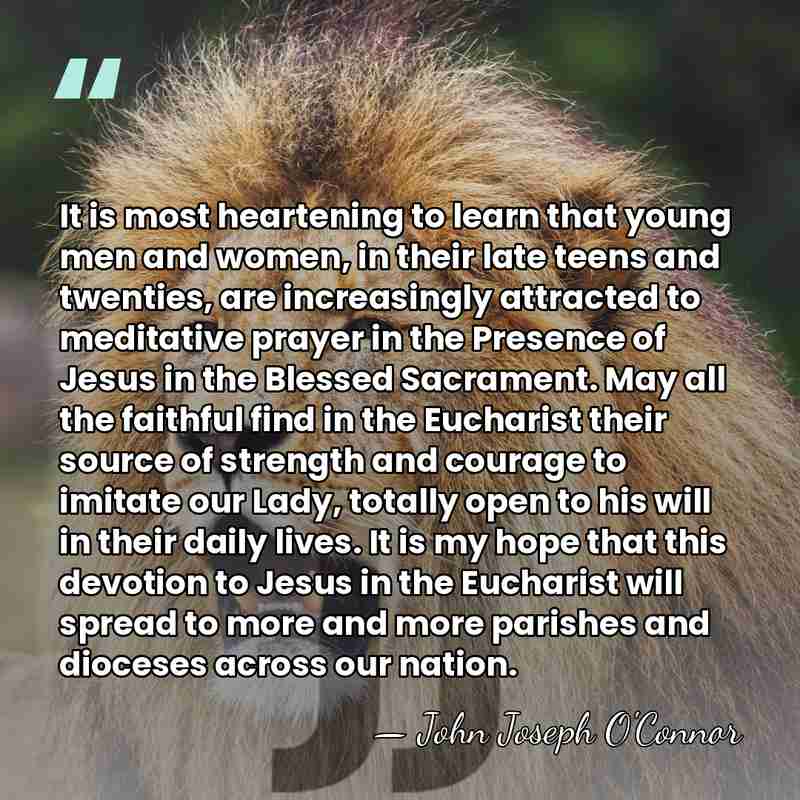 It is most heartening to learn that young men and women, in&hellip; - John Joseph O'Connor