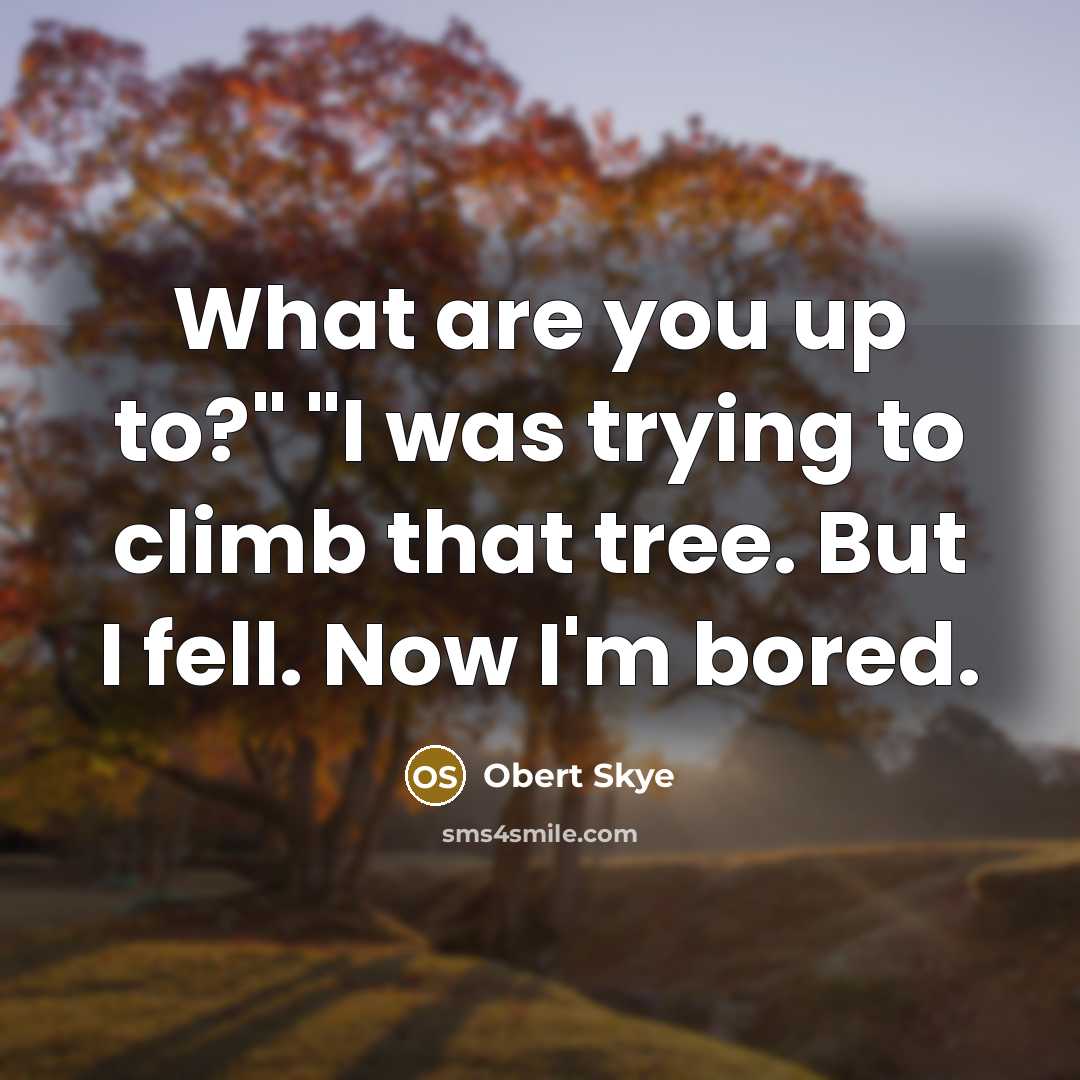 “What are you up to?" "I was trying to climb…” quote by Obert Skye