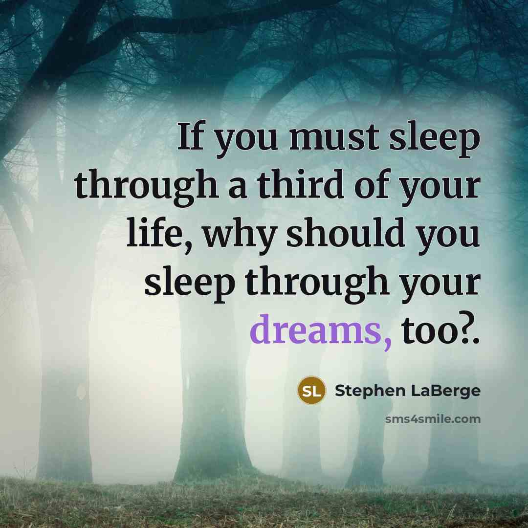 “If you must sleep through a third of your life,…” quote by Stephen LaBerge