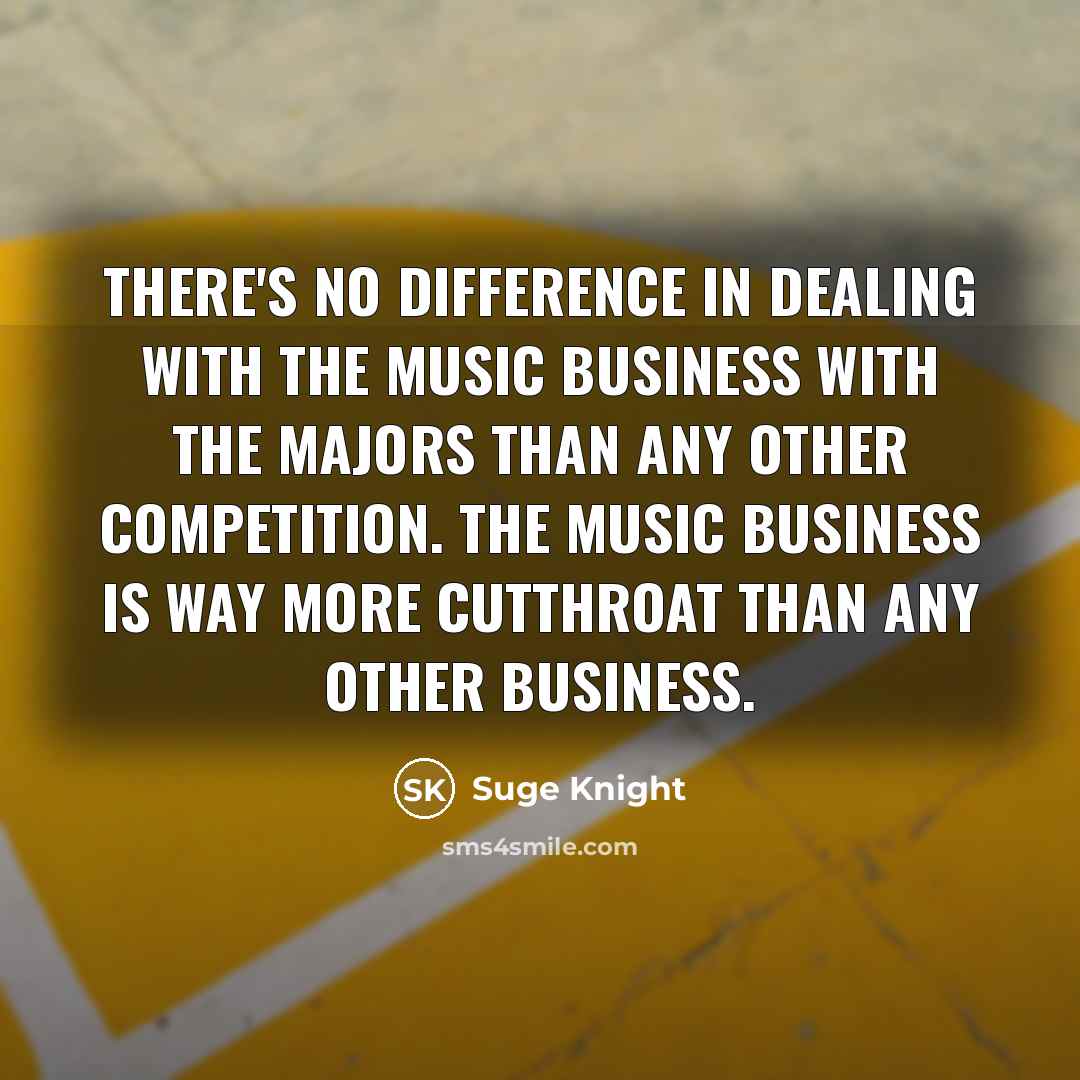 “There's no difference in dealing with the music business with…” quote by Suge Knight