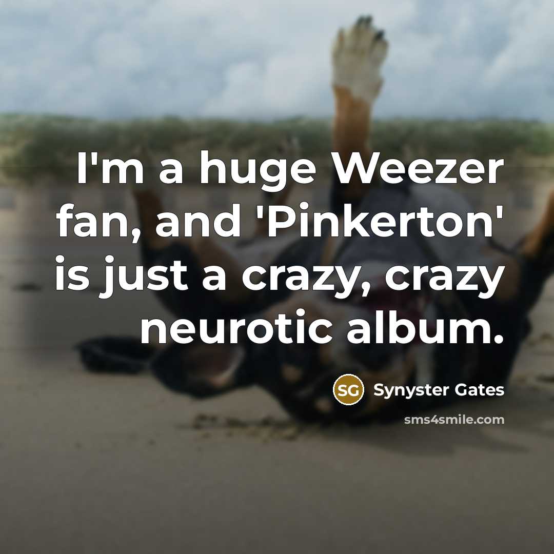 “I'm a huge Weezer fan, and 'Pinkerton' is just a…” quote by Synyster Gates