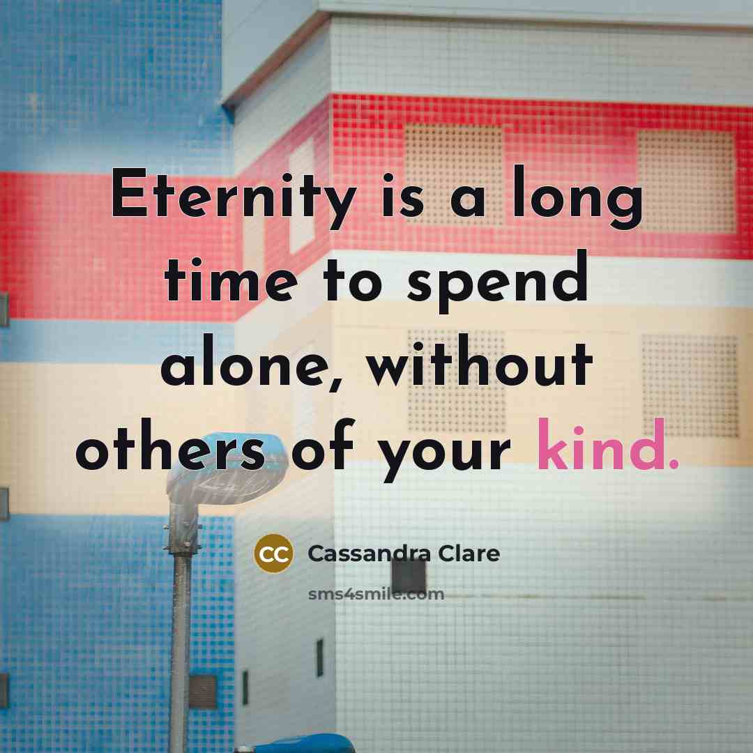“Eternity is a long time to spend alone, without others…” quote by Cassandra Clare