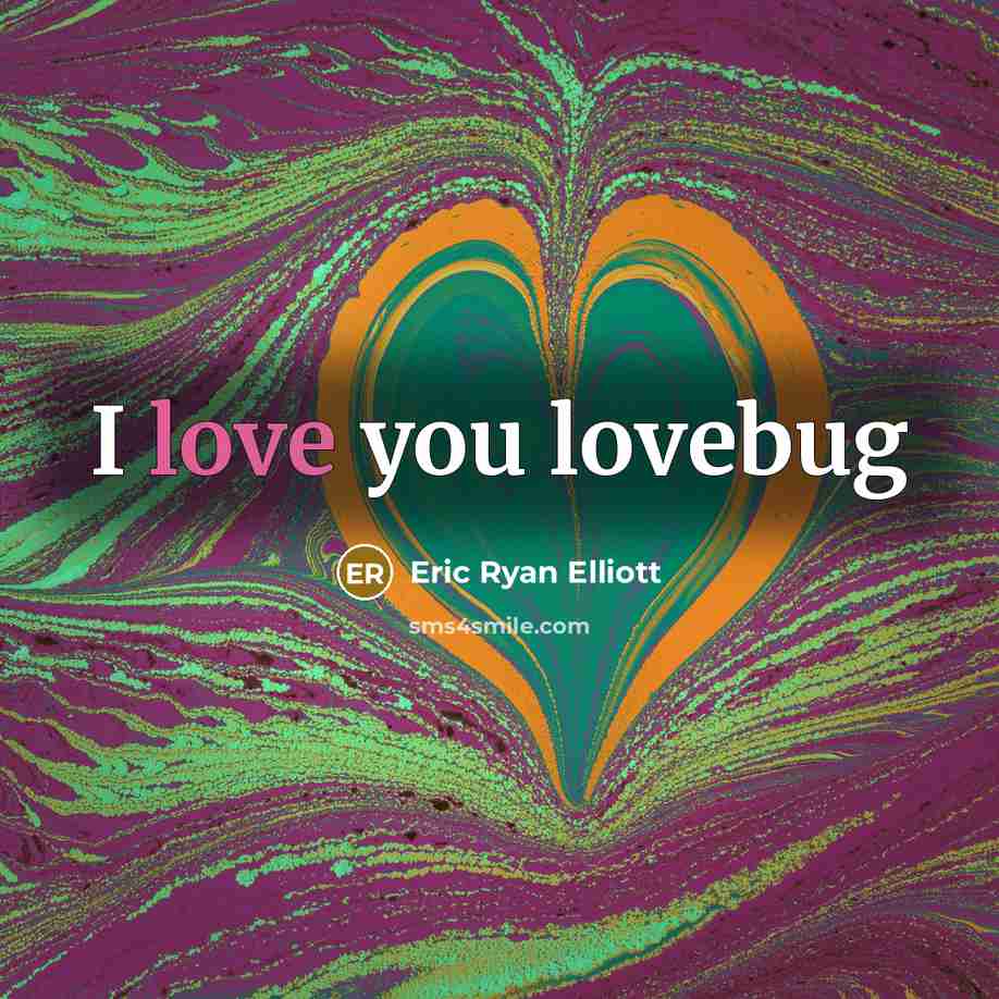 “I love you lovebug…” quote by Eric Ryan Elliott