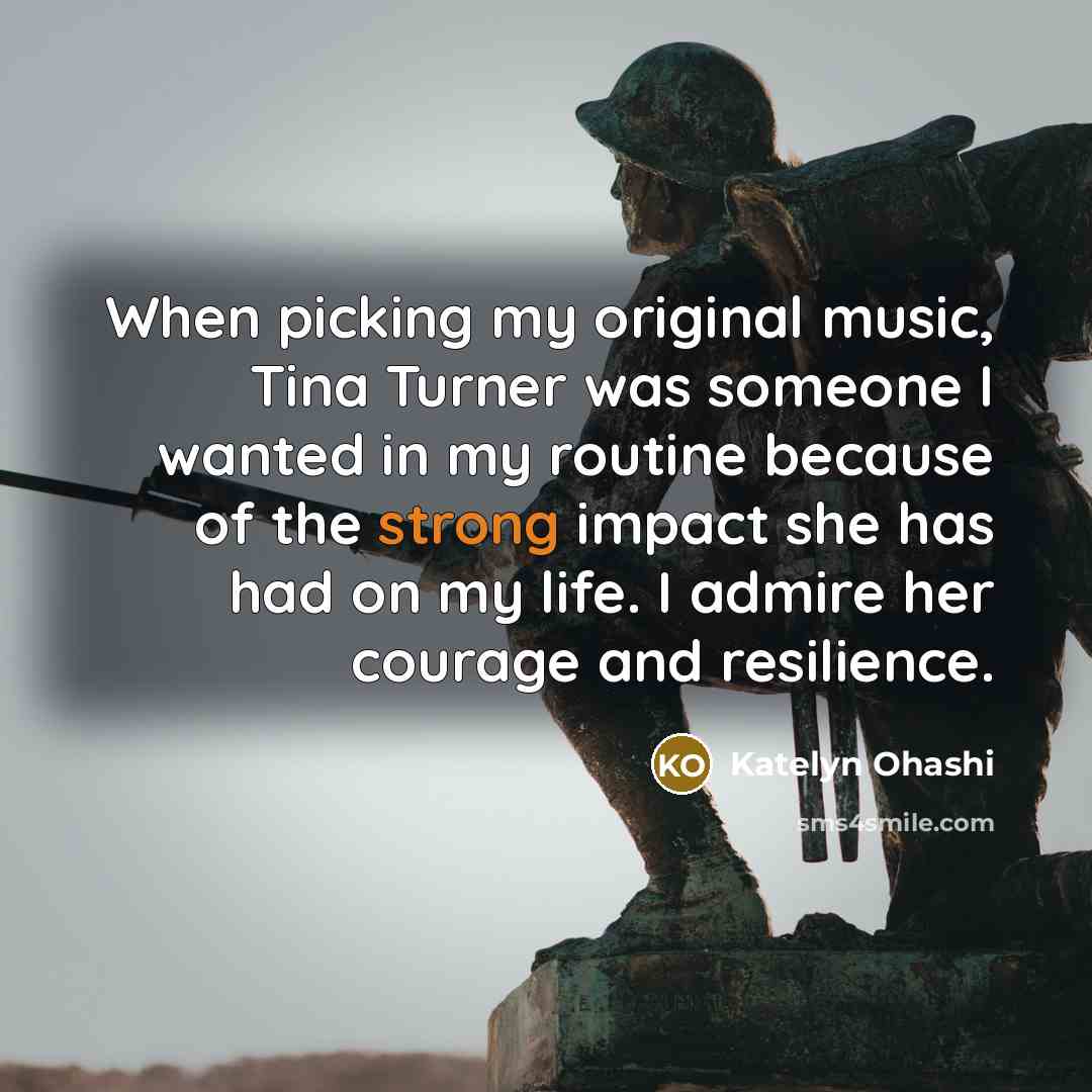 “When picking my original music, Tina Turner was someone I…” quote by Katelyn Ohashi
