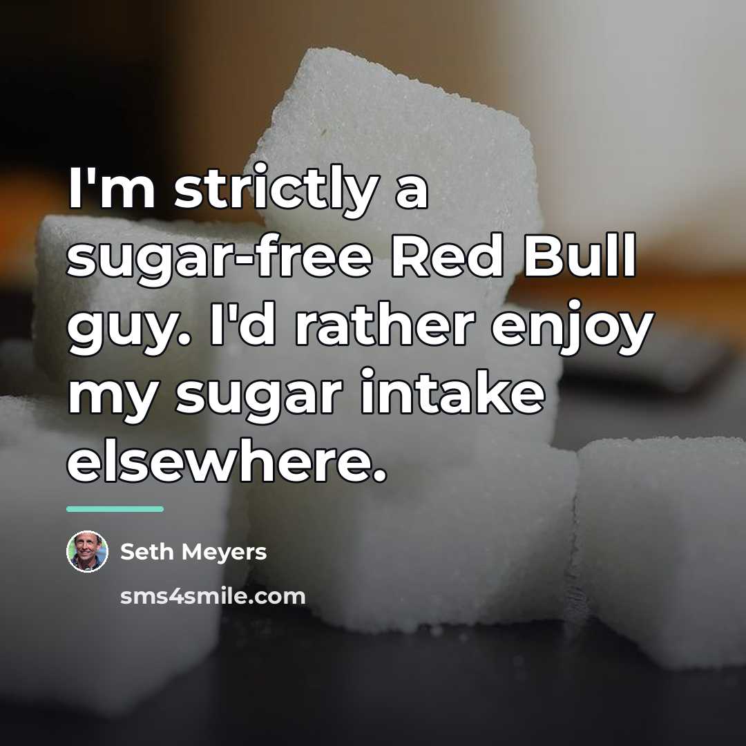 “I'm strictly a sugar-free Red Bull guy. I'd rather enjoy…” quote by Seth Meyers