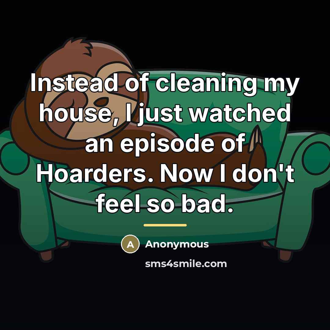 “Instead of cleaning my house, I just watched an episode…” quote by Anonymous