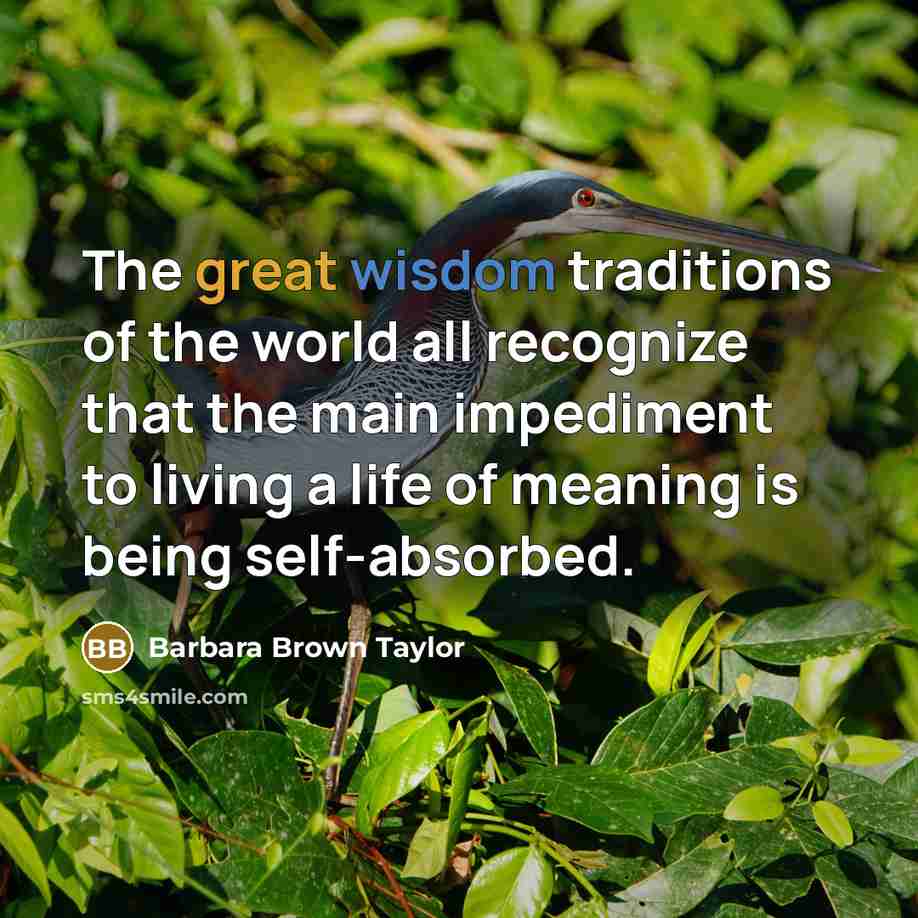 “The great wisdom traditions of the world all recognize that…” quote by Barbara Brown Taylor