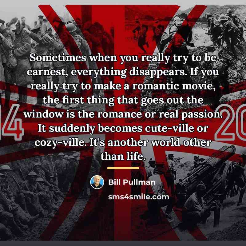 “Sometimes when you really try to be earnest, everything disappears.…” quote by Bill Pullman