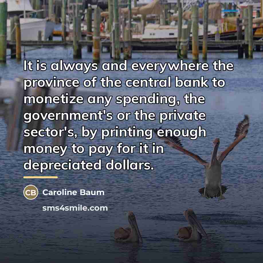 “It is always and everywhere the province of the central…” quote by Caroline Baum