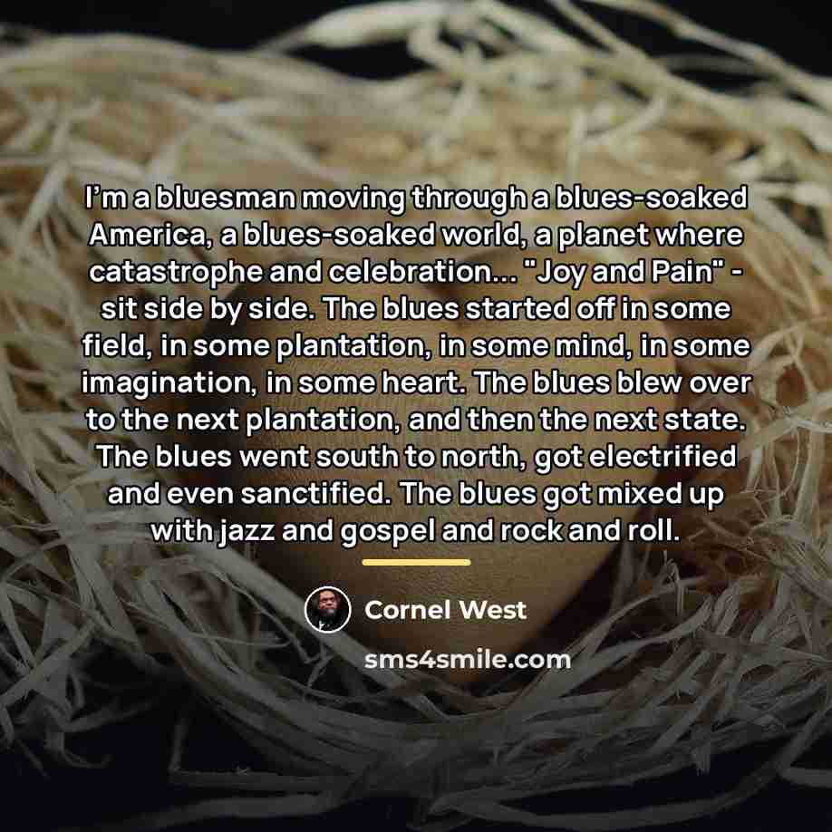 “I'm a bluesman moving through a blues-soaked America, a blues-soaked…” quote by Cornel West