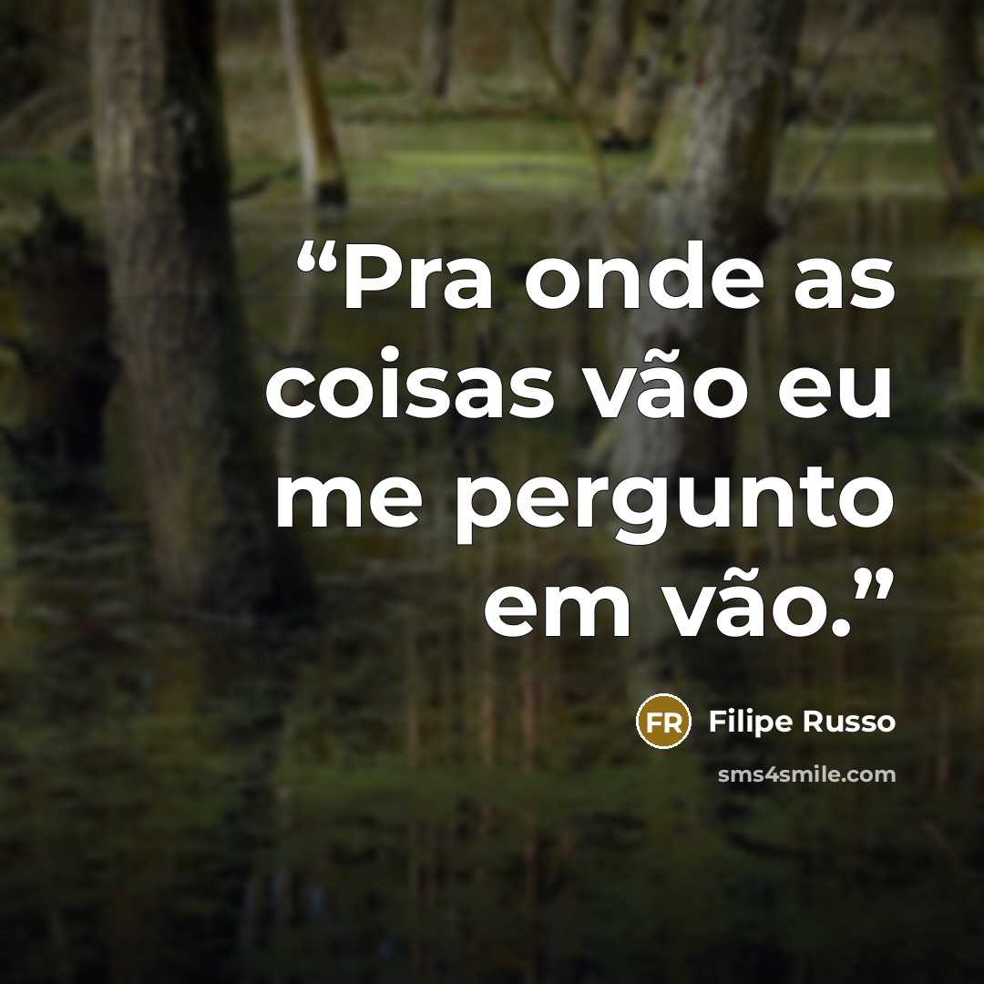 “Pra onde as coisas vão eu me pergunto em vão.” quote by Filipe Russo