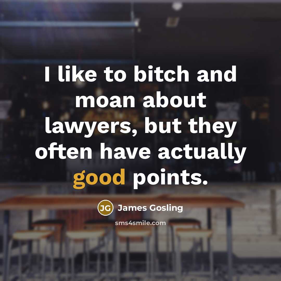 “I like to bitch and moan about lawyers, but they…” quote by James Gosling