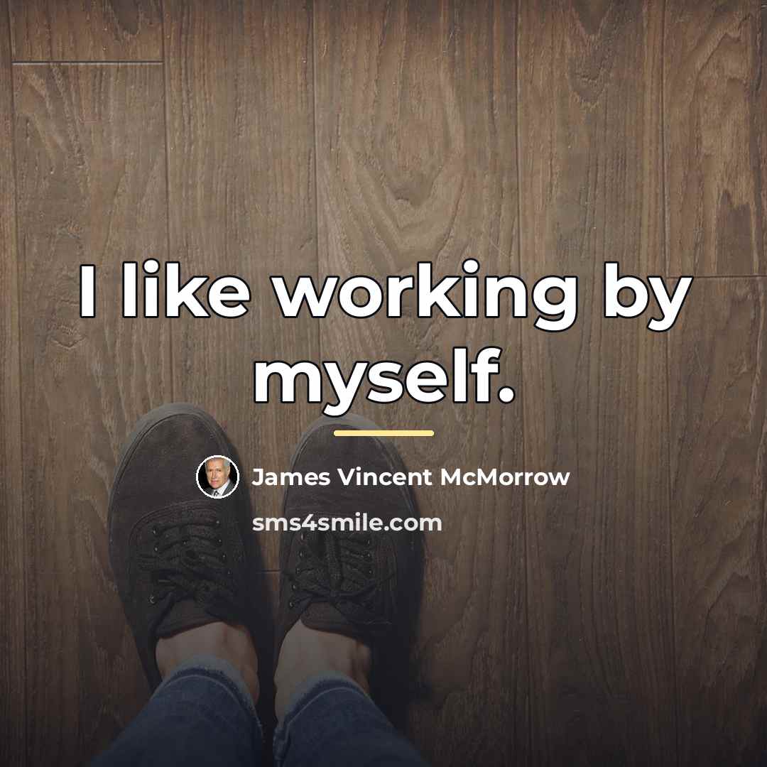 “I like working by myself.…” quote by James Vincent McMorrow