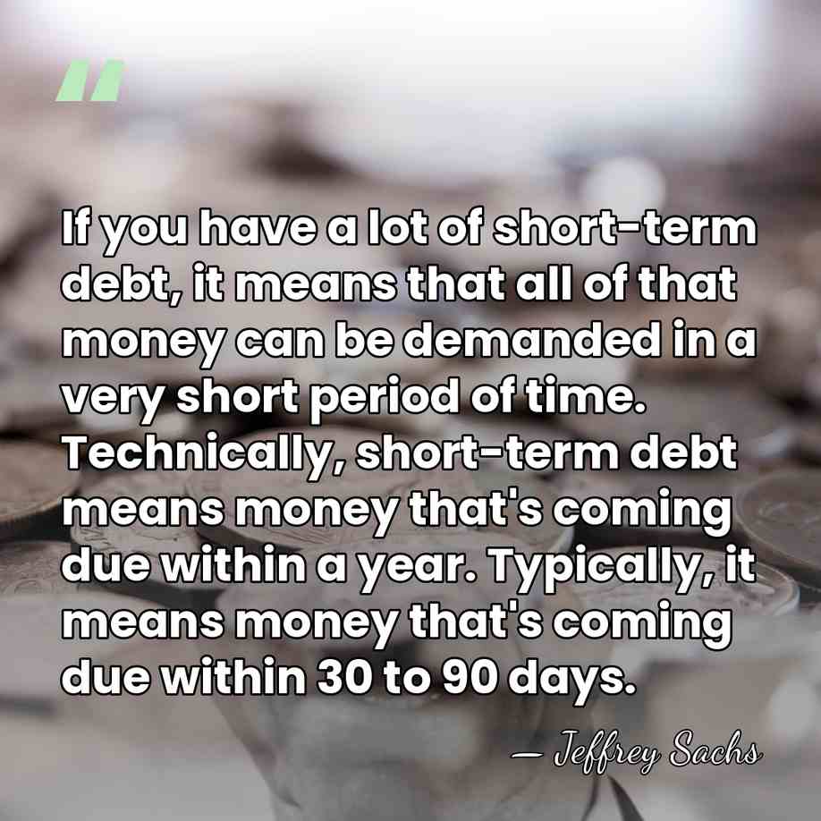 If you have a lot of short-term debt, it means that all&hellip; - Jeffrey Sachs