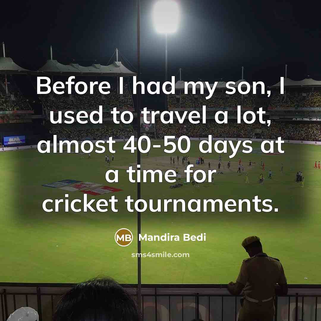 “Before I had my son, I used to travel a…” quote by Mandira Bedi