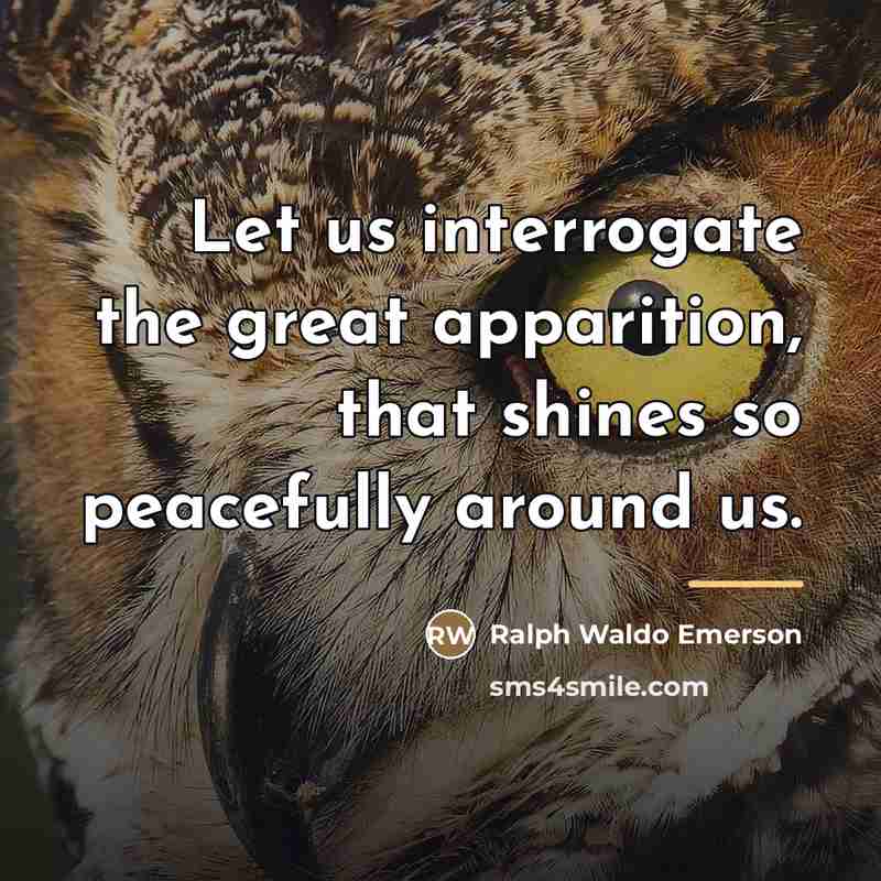 “Let us interrogate the great apparition, that shines so peacefully…” quote by Ralph Waldo Emerson