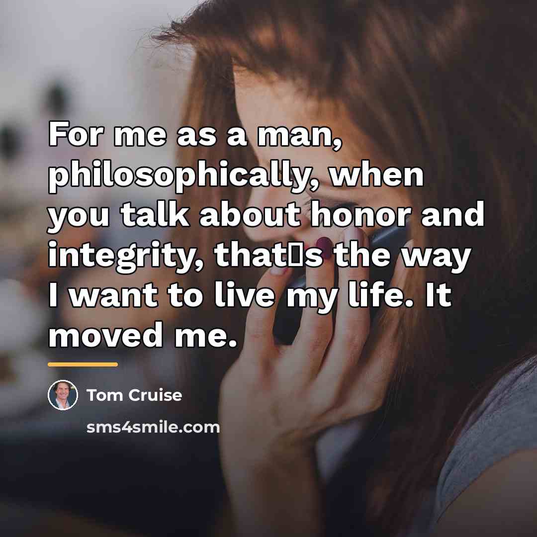 “For me as a man, philosophically, when you talk about…” quote by Tom Cruise