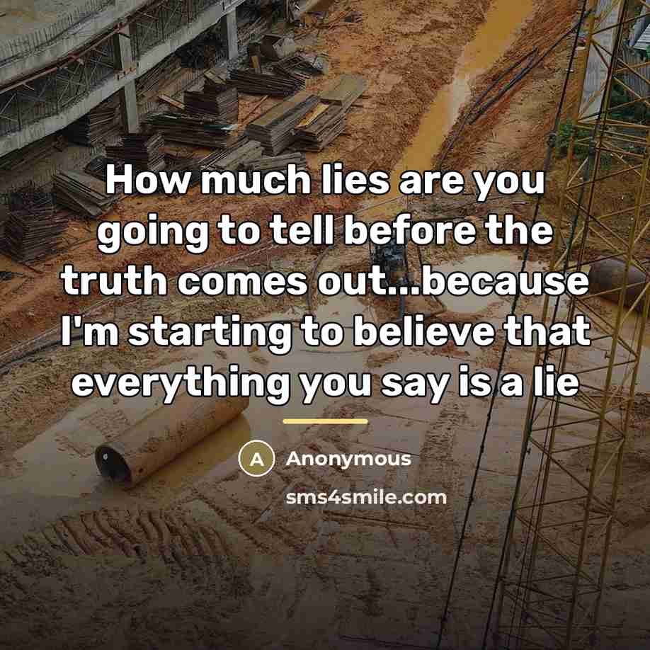 “How much lies are you going to tell before the…” quote by Anonymous