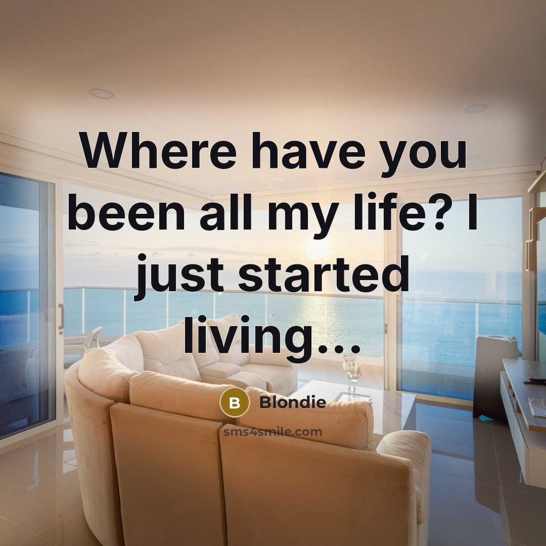 “Where have you been all my life? I just started…” quote by Blondie