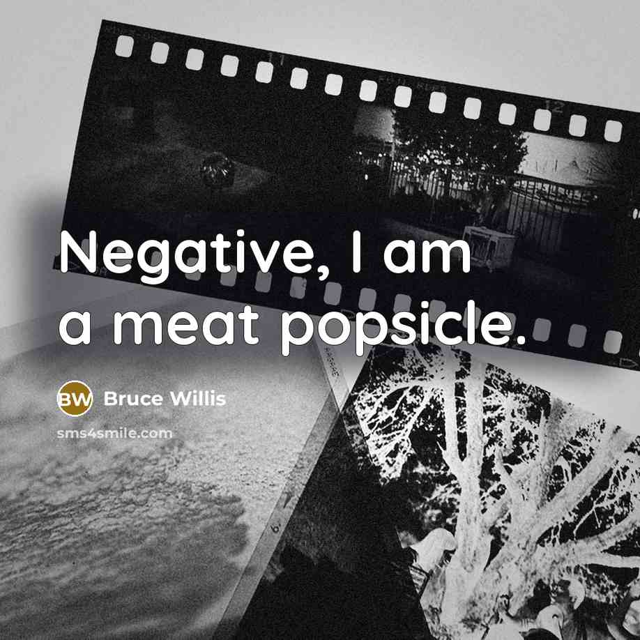 “Negative, I am a meat popsicle.…” quote by Bruce Willis