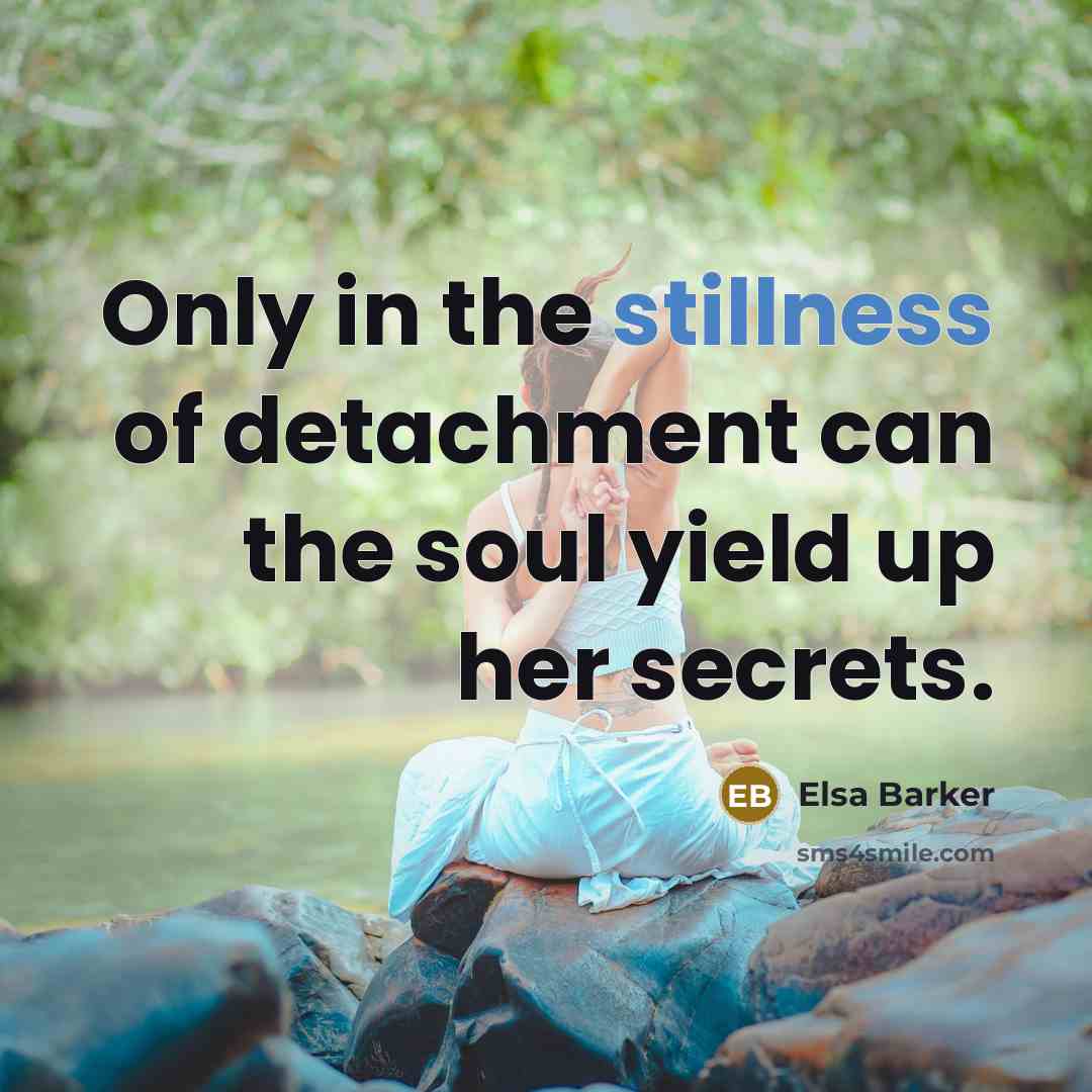 “Only in the stillness of detachment can the soul yield…” quote by Elsa Barker
