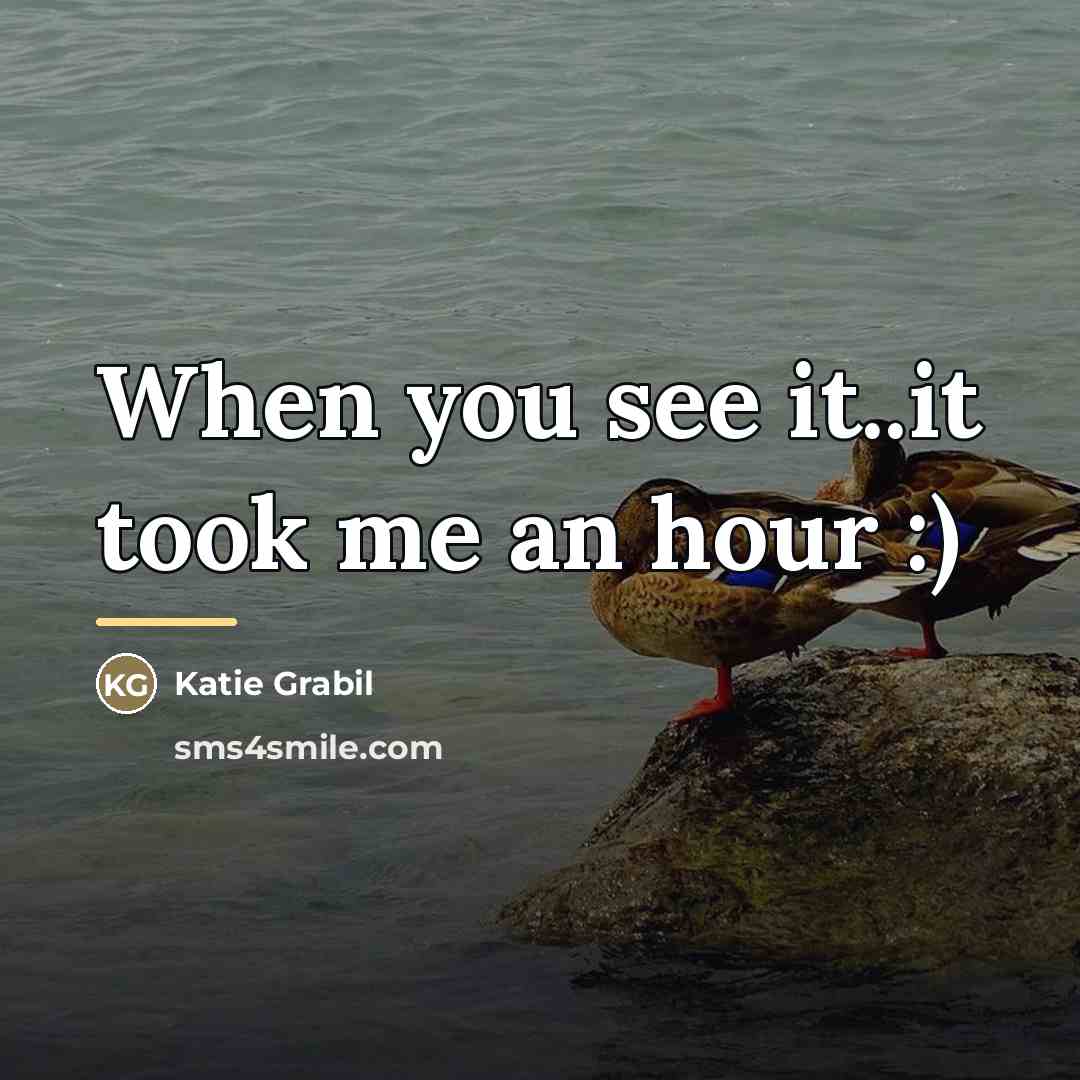 “When you see it..it took me an hour :)…” quote by Katie Grabil