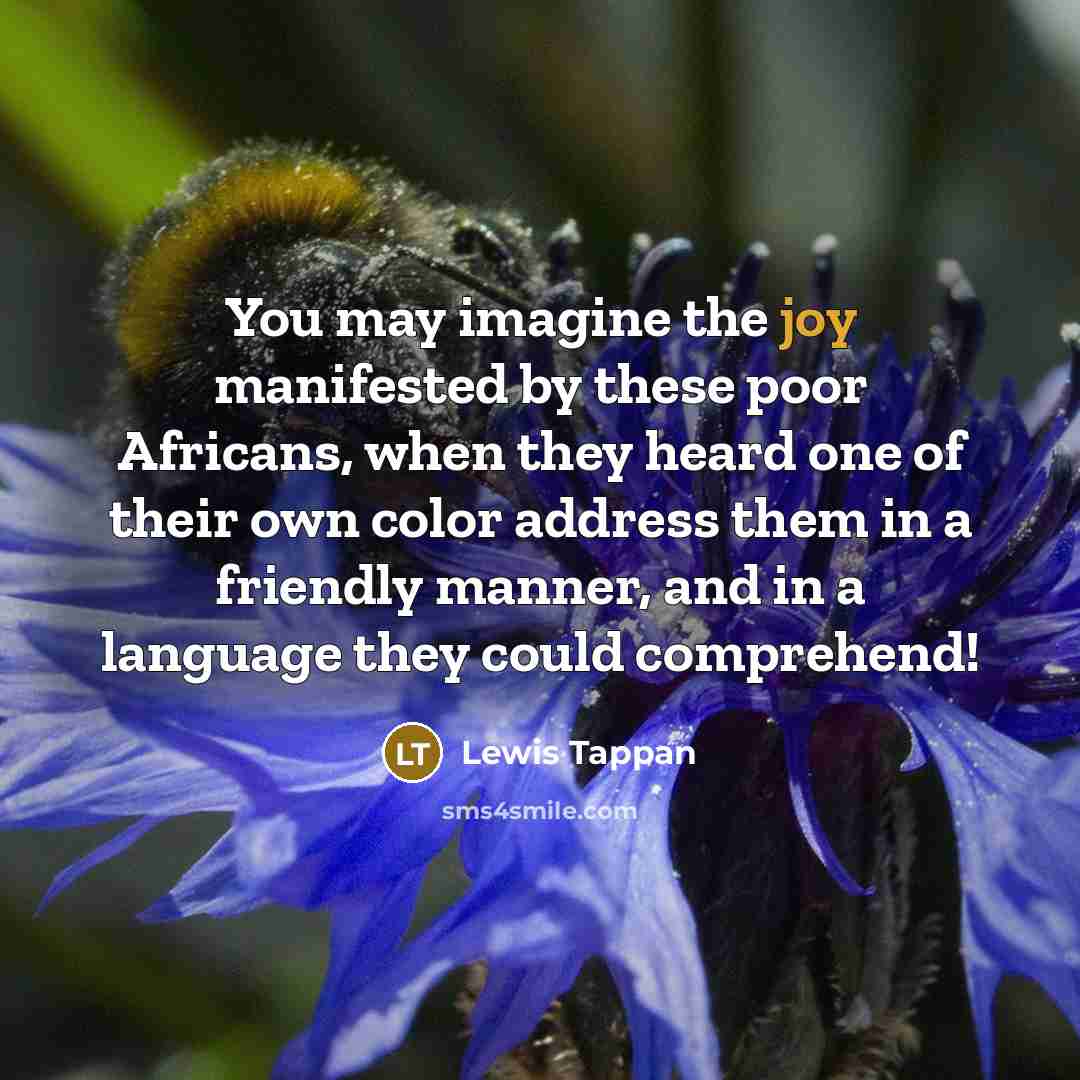 “You may imagine the joy manifested by these poor Africans,…” quote by Lewis Tappan
