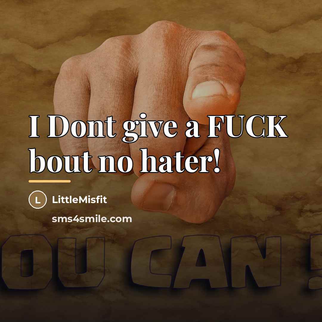 “I Dont give a FUCK bout no hater!…” quote by LittleMisfit