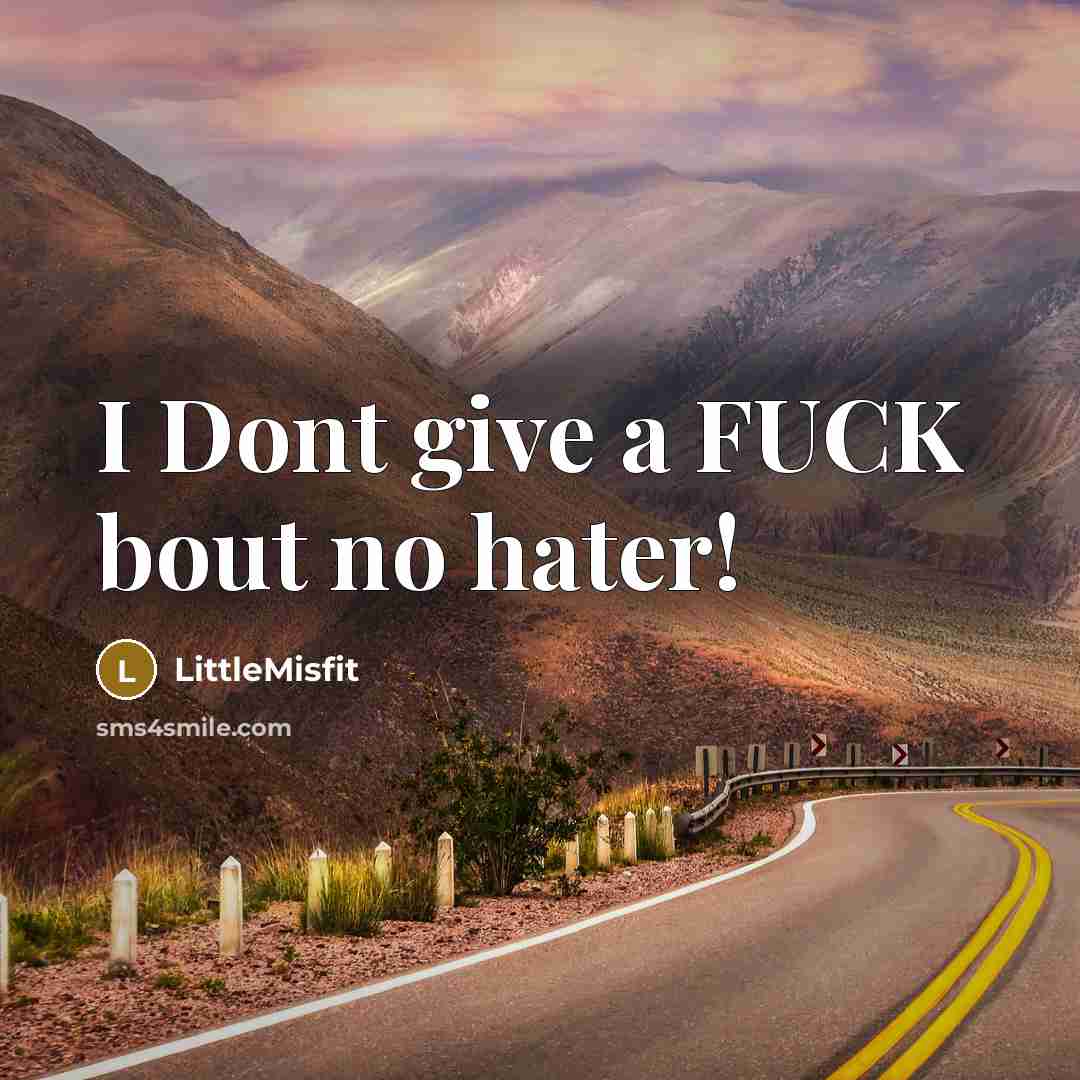 “I Dont give a FUCK bout no hater!” quote by LittleMisfit