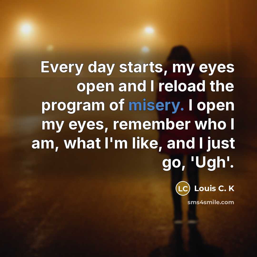 “Every day starts, my eyes open and I reload the…” quote by Louis C. K