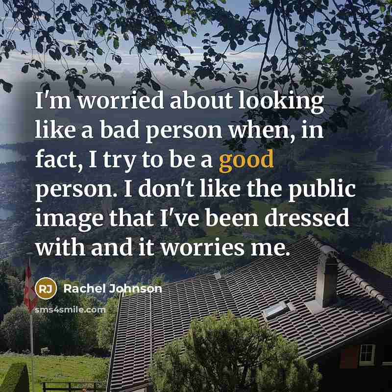 “I'm worried about looking like a bad person when, in…” quote by Rachel Johnson