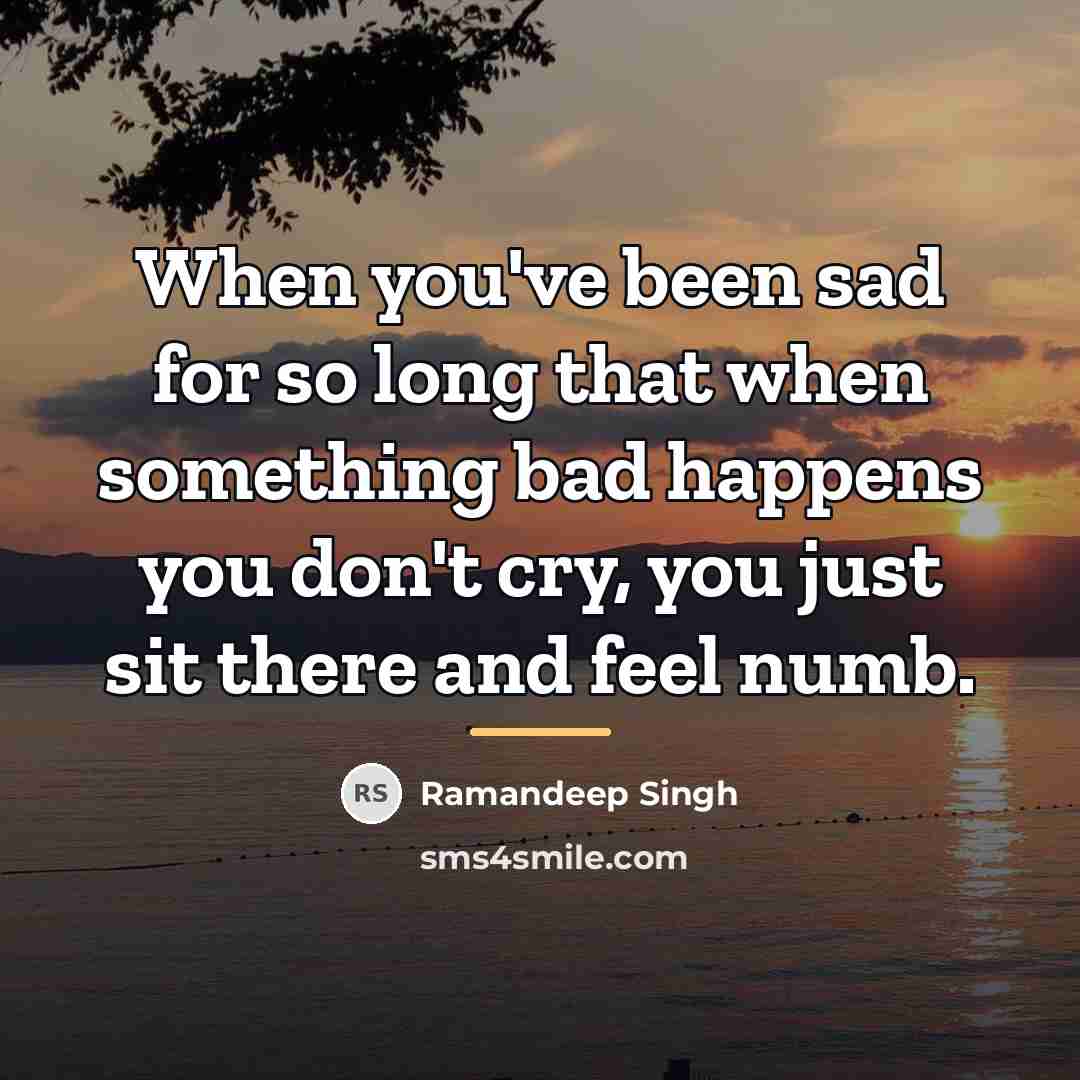“When you've been sad for so long that when something…” quote by Ramandeep Singh