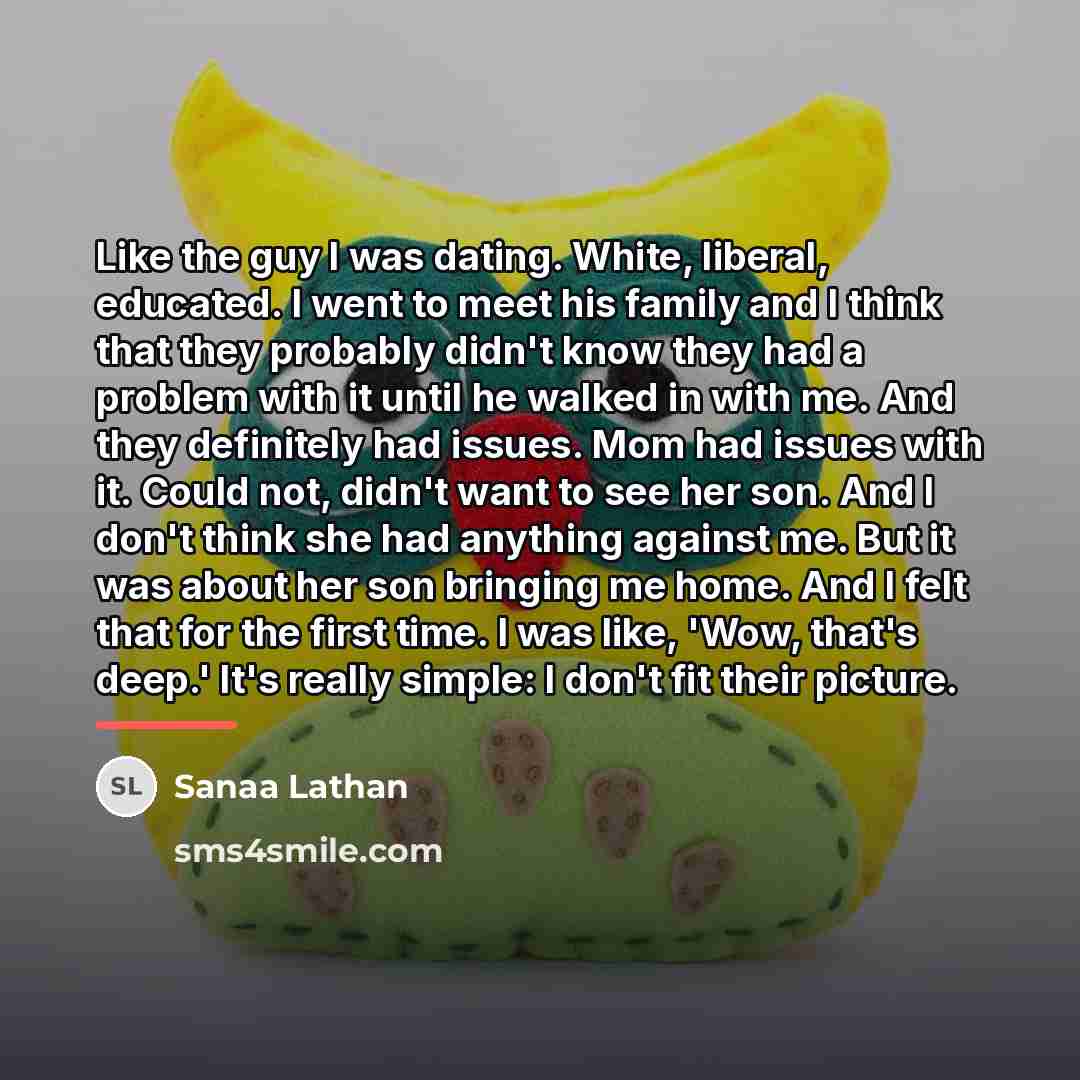 “Like the guy I was dating. White, liberal, educated. I…” quote by Sanaa Lathan