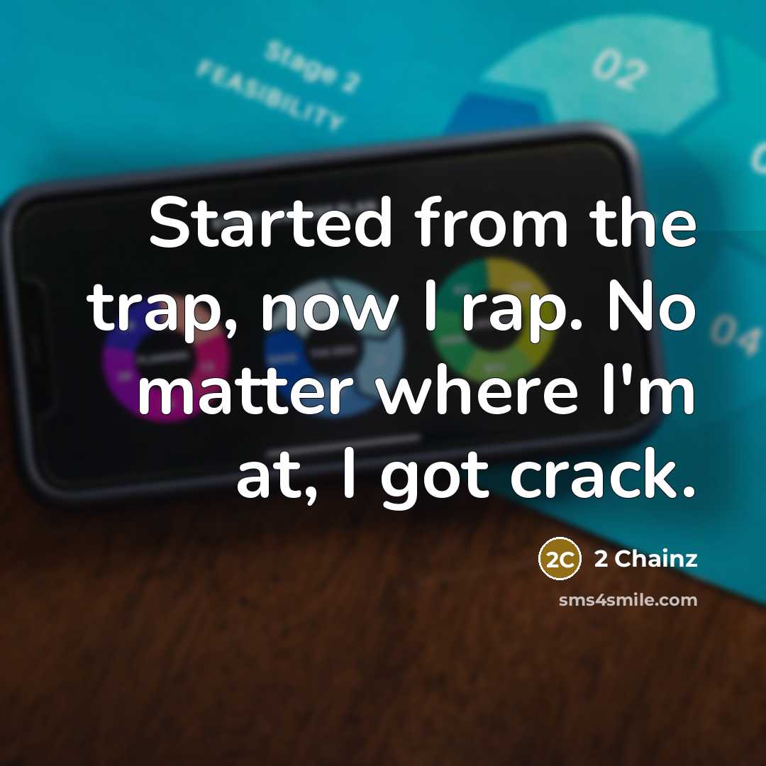 “Started from the trap, now I rap. No matter where…” quote by 2 Chainz