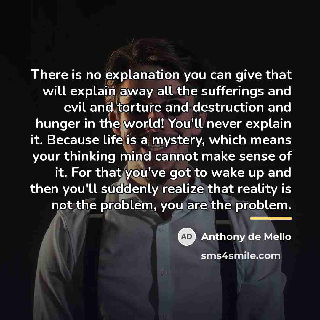 “There is no explanation you can give that will explain…” quote by Anthony de Mello
