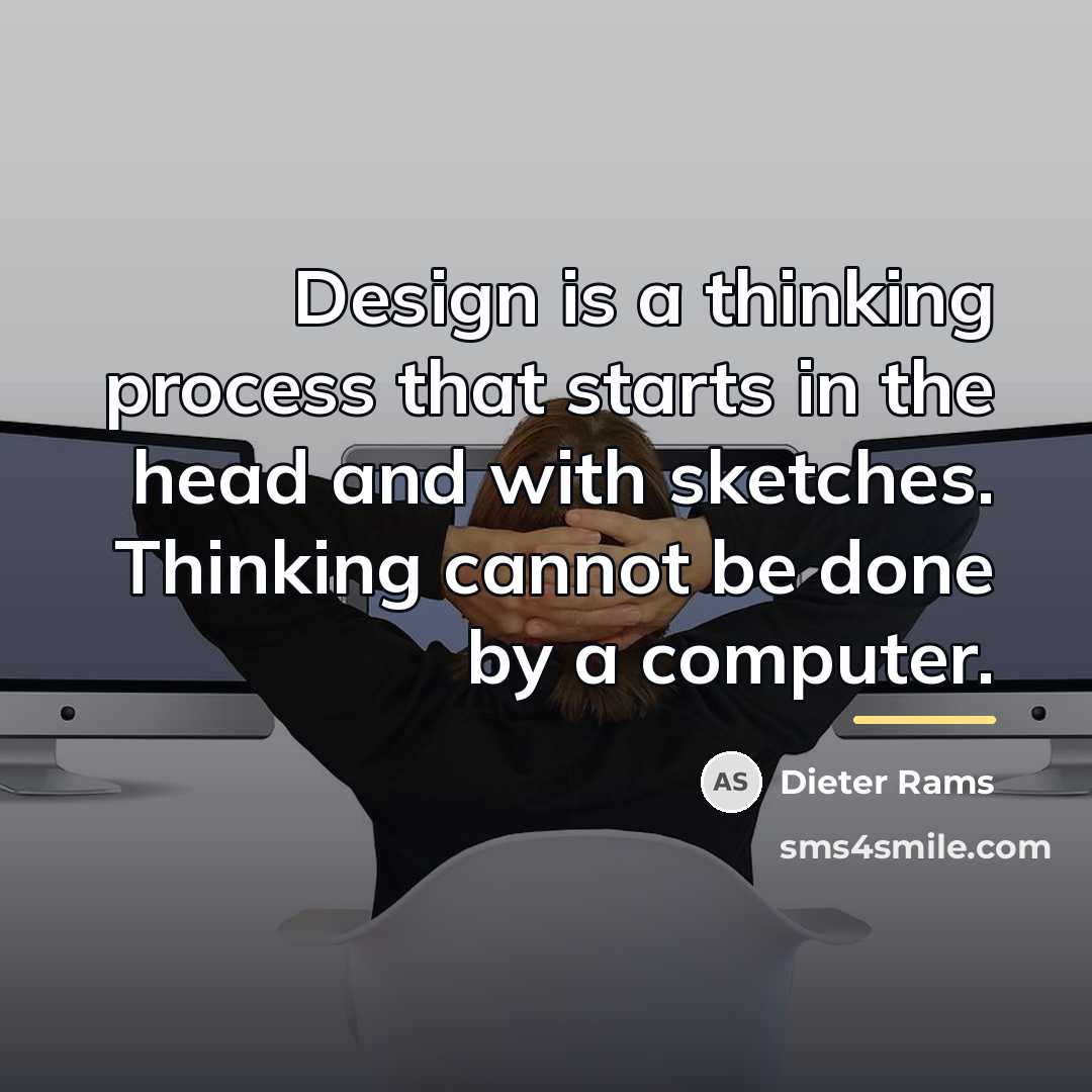 “Design is a thinking process that starts in the head…” quote by Dieter Rams