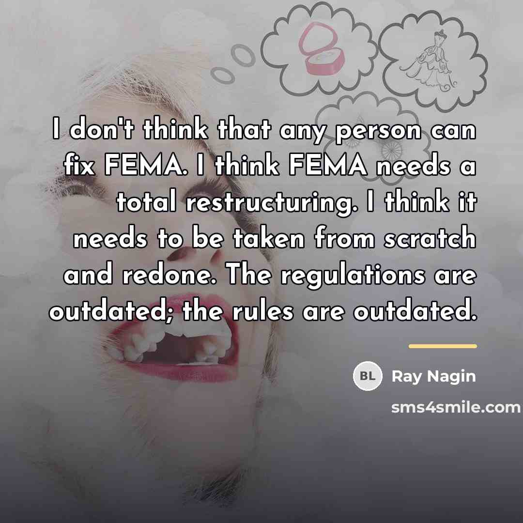 “I don't think that any person can fix FEMA. I…” quote by Ray Nagin