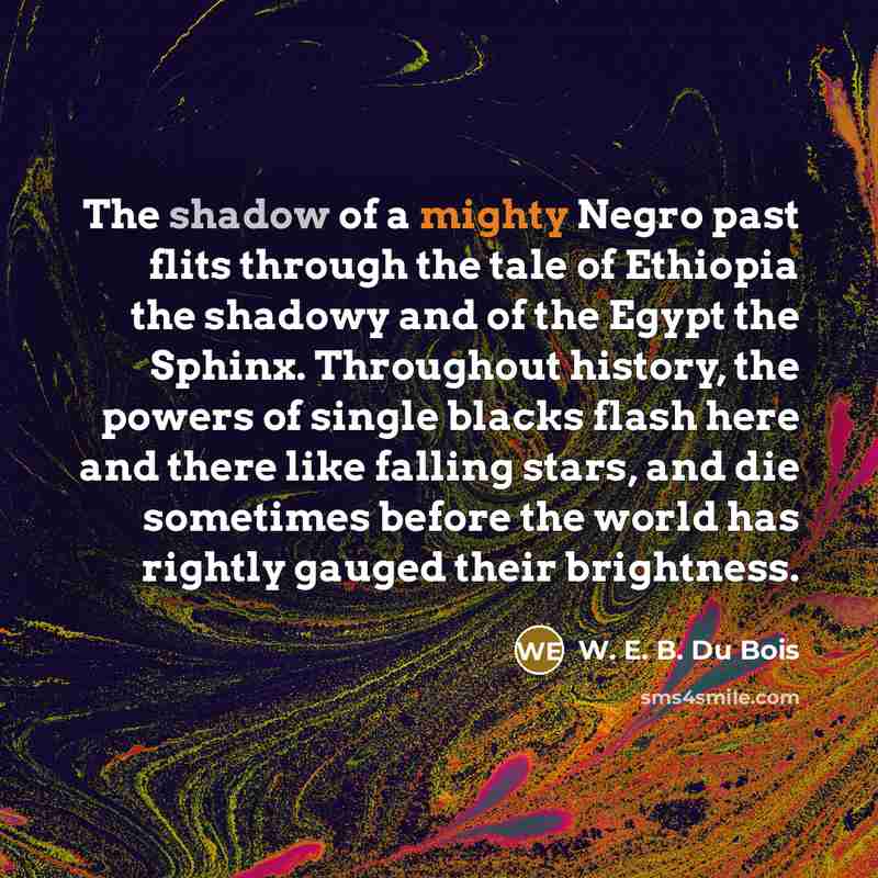 “The shadow of a mighty Negro past flits through the…” quote by W. E. B. Du Bois