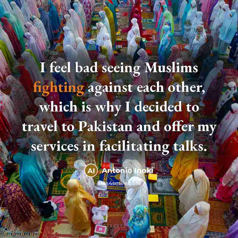 “I feel bad seeing Muslims fighting against each other, which…” quote by Antonio Inoki