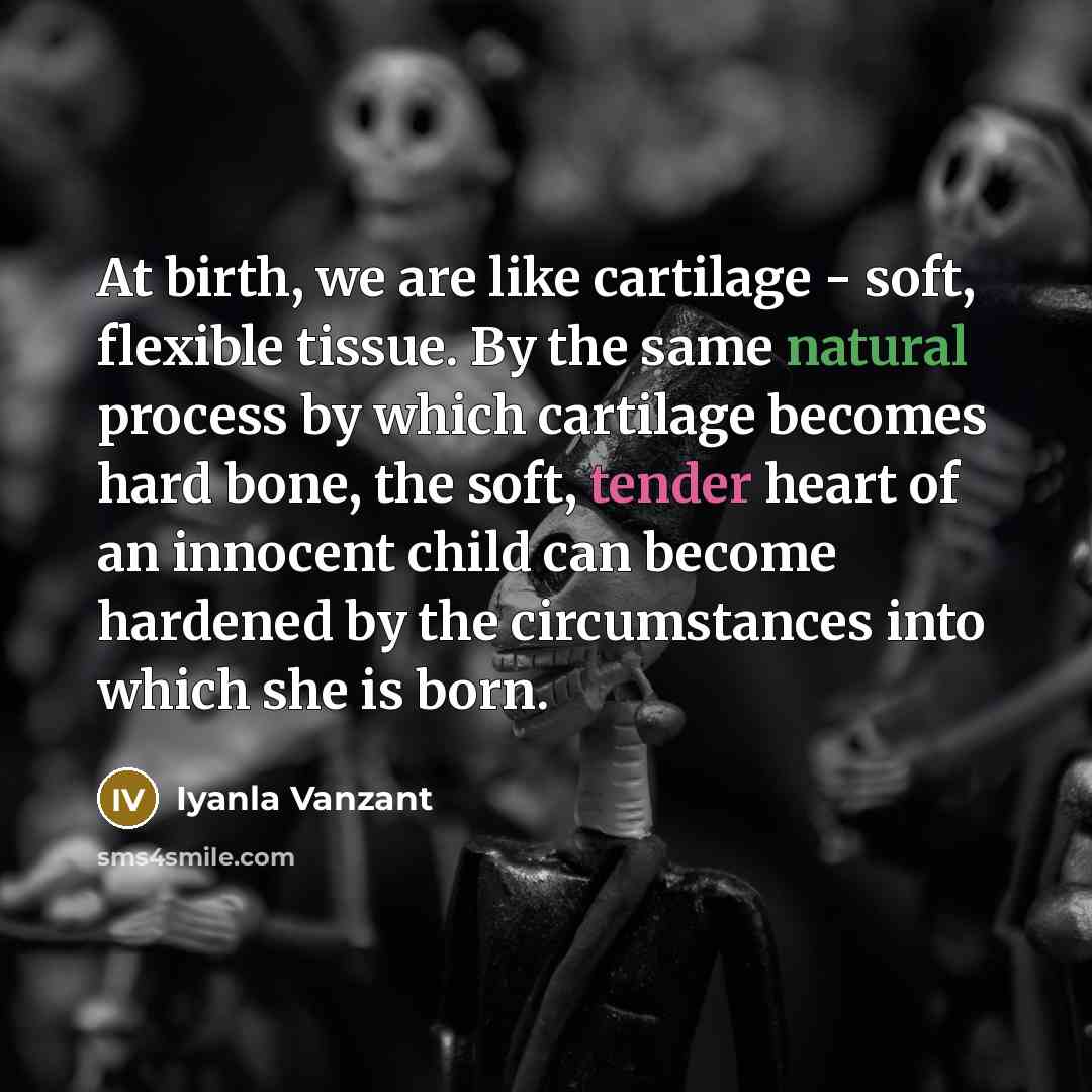 “At birth, we are like cartilage - soft, flexible tissue.…” quote by Iyanla Vanzant