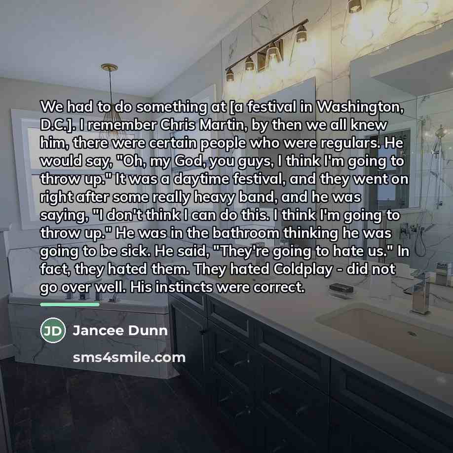 “We had to do something at [a festival in Washington,…” quote by Jancee Dunn