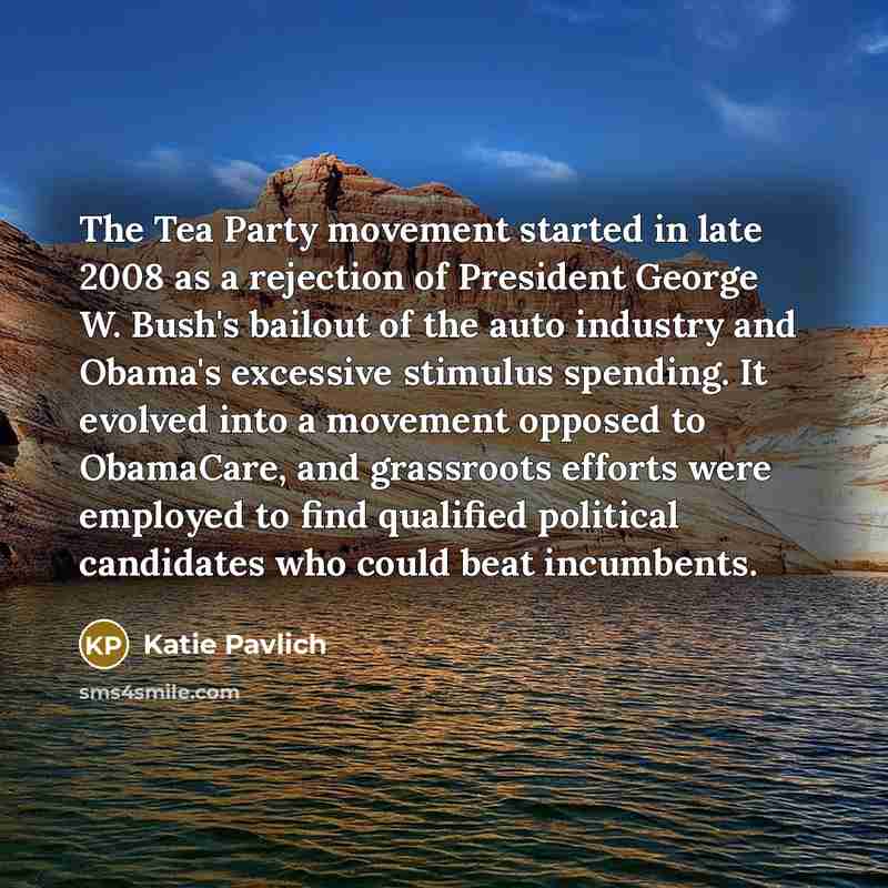 “The Tea Party movement started in late 2008 as a…” quote by Katie Pavlich