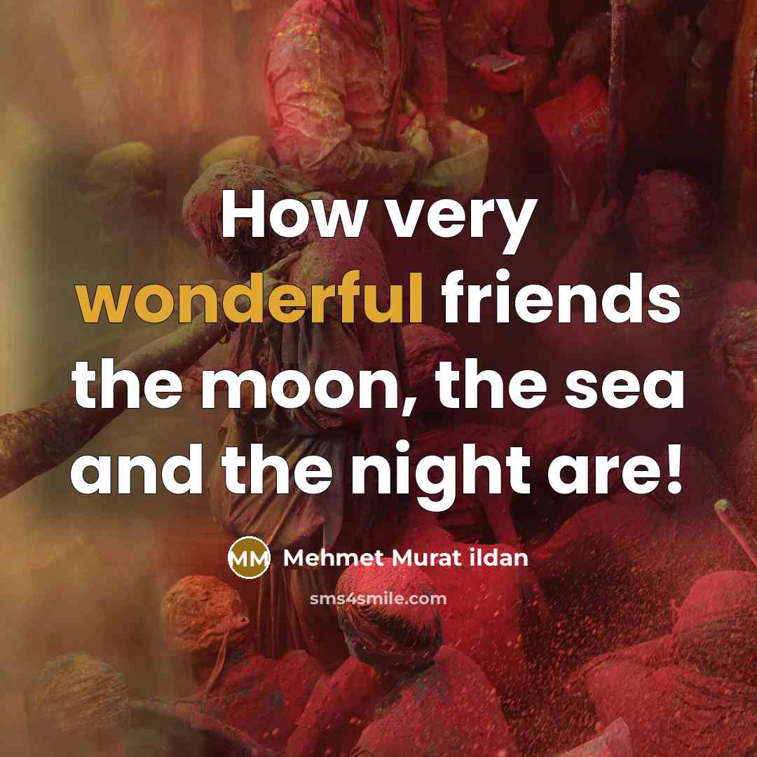 “How very wonderful friends the moon, the sea and the…” quote by Mehmet Murat Ildan