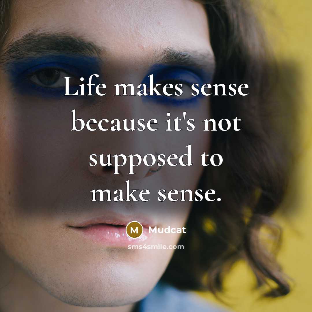 “Life makes sense because it's not supposed to make sense.…” quote by Mudcat