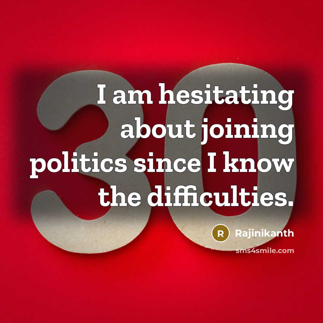 “I am hesitating about joining politics since I know the…” quote by Rajinikanth